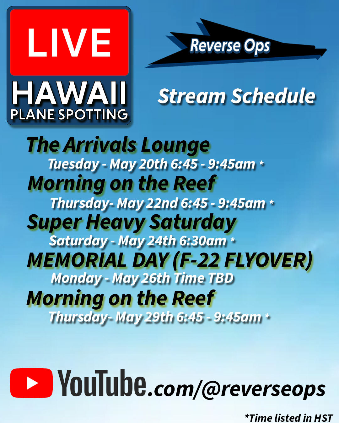 Live Stream Schedule Image